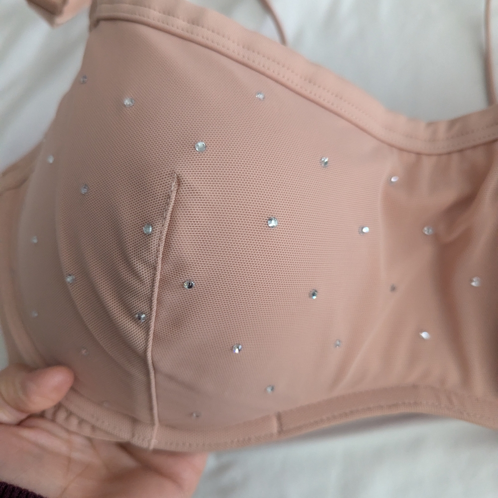 Pink Victoria Secret Rhinestone Bra - Picture 2 of 7